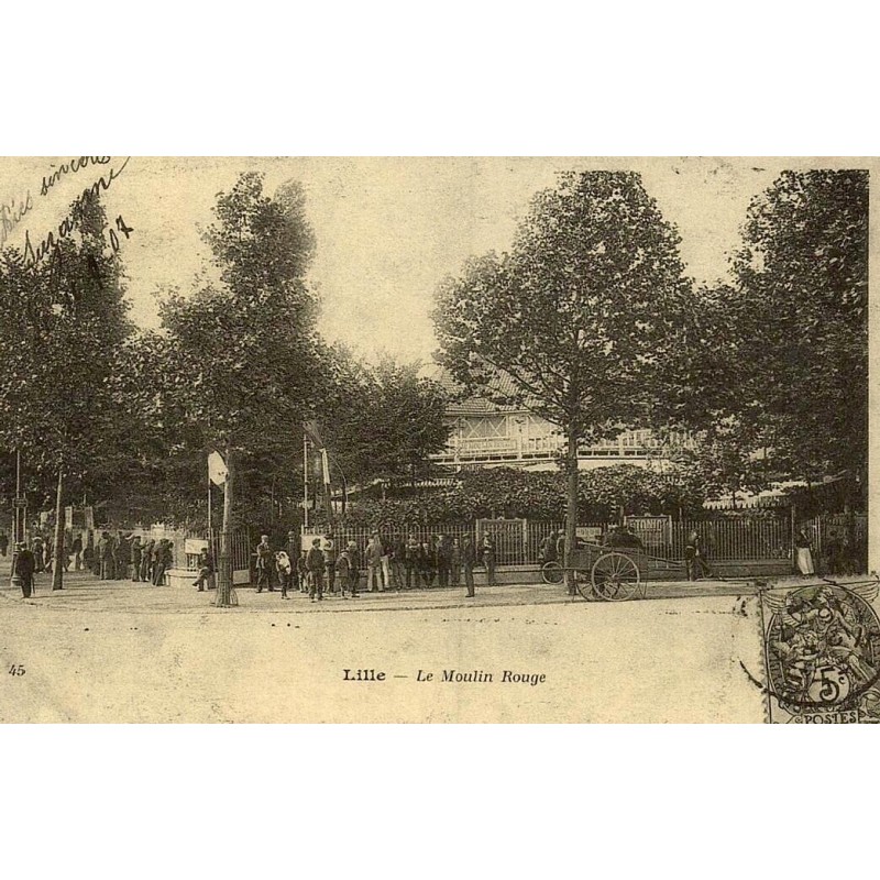Reproduction de carte ancienne Lille Le Moulin Rouge Collection Cartes d'Autrefois