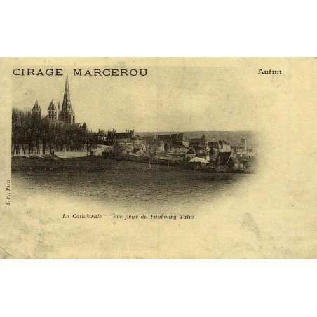 Reproduction de carte ancienne Rodez cathédrale vue du faubourg Talus Collection Cartes d'Autrefois
