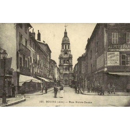 Reproduction de carte ancienne Bourg-en-Bresse rue Notre-Dame Collection Cartes d'Autrefois