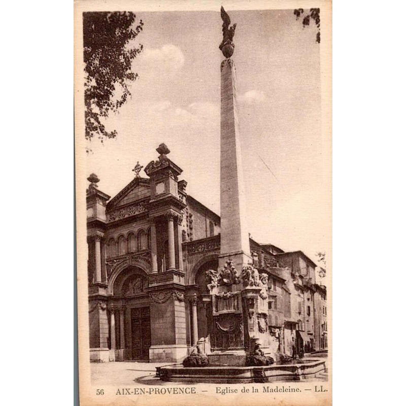 Carte postale ancienne de l’Église de la Madeleine à Aix-en-Provence