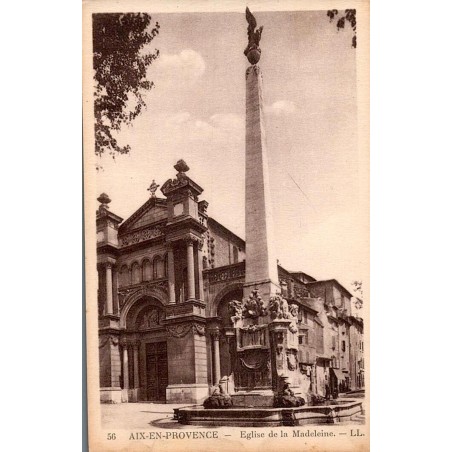 Carte postale ancienne de l’Église de la Madeleine à Aix-en-Provence