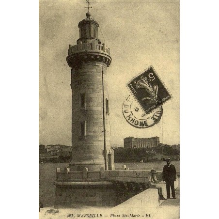 Reproduction de carte ancienne Marseille phare Sainte-Marie Collection Cartes d'Autrefois