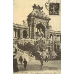 Reproduction de carte ancienne Marseille Palais Longchamp massif central Collection Cartes d'Autrefois