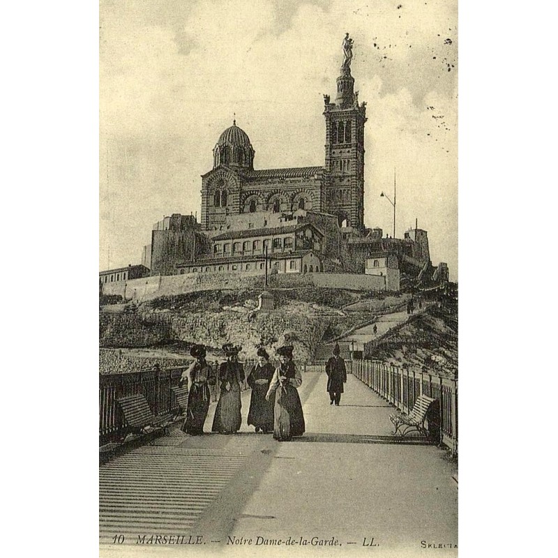 Reproduction de carte ancienne Marseille Notre-Dame de la Garde Collection Cartes d'Autrefois