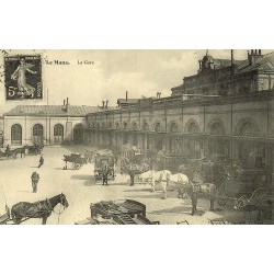 Reproduction de carte ancienne Le Mans la gare Collection Cartes d'Autrefois