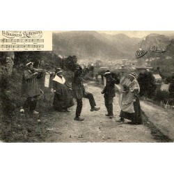 Reproduction de carte ancienne La Bourrée Auvergnate Collection Cartes d'Autrefois
