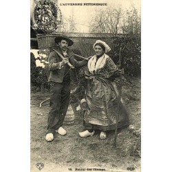 Reproduction de carte ancienne Auvergne Pittoresque Retour des Champs Collection Cartes d'Autrefois