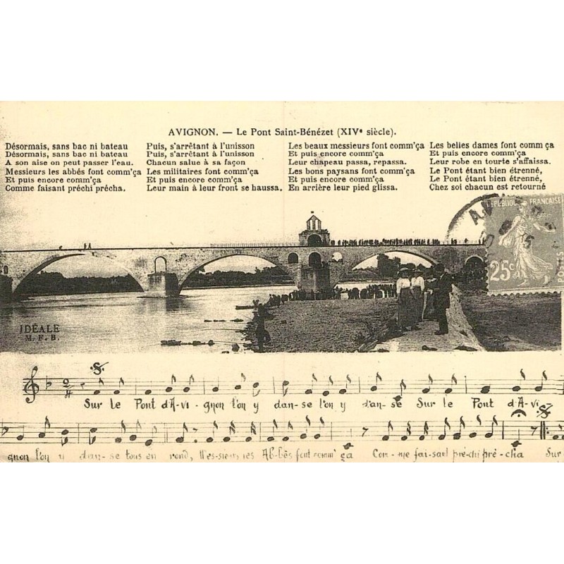 Reproduction de carte ancienne Avignon pont Saint-Bénézet Collection Cartes d'Autrefois