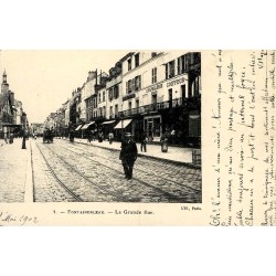 Reproduction de carte ancienne Fontainebleau la Grande Rue Collection Cartes d'Autrefois