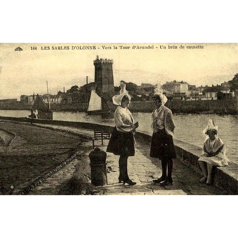 Reproduction de carte ancienne Les Sables-d’Olonne vers la tour d’Arundel un brin de causette Collection Cartes d'Autrefois