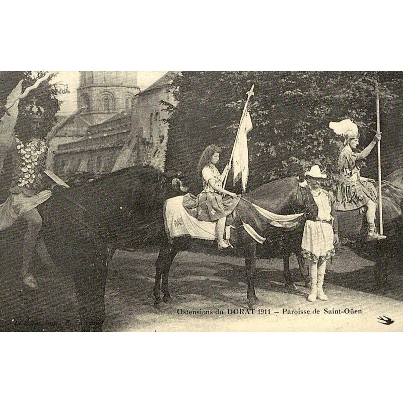 Reproduction de carte ancienne Le Dorat Ostensions de 1911 paroisse de Saint-Ouen Collection Cartes d'Autrefois