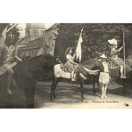 Reproduction de carte ancienne Le Dorat Ostensions de 1911 paroisse de Saint-Ouen Collection Cartes d'Autrefois