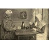 Reproduction de carte ancienne Scène de la Vie Normande La Partie de Domino Collection Cartes d'Autrefois