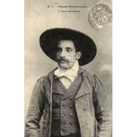 Reproduction de carte ancienne Paysan Bourbonnais Collection Cartes d'Autrefois