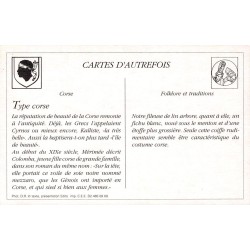 Corse - Reproduction Carte Ancienne Fileuse de Lin