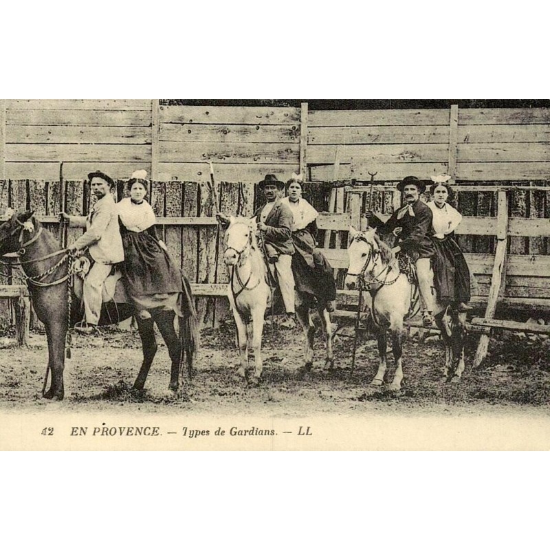 Reproduction de carte ancienne Types de Gardians Collection Cartes d'Autrefois