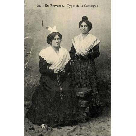 Reproduction de carte ancienne Types de la Camargue Collection Cartes d'Autrefois