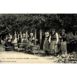 Reproduction de carte ancienne Une Noce aux Environs de Vannes Les Cuisines Collection Cartes d'Autrefois