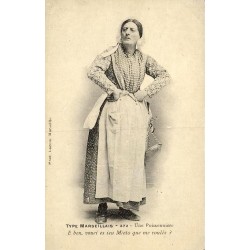Reproduction de carte ancienne Une Poissonnière Marseillaise Collection Cartes d'Autrefois
