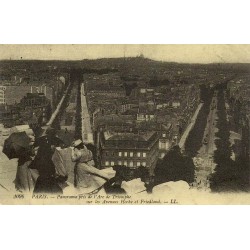 Reproduction de carte ancienne Paris Panorama depuis l’Arc de Triomphe Collection Cartes d'Autrefois