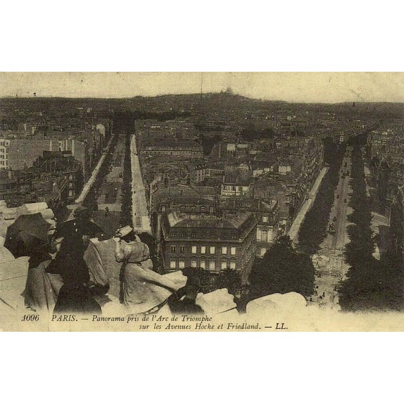 Reproduction de carte ancienne Paris Panorama depuis l’Arc de Triomphe Collection Cartes d'Autrefois