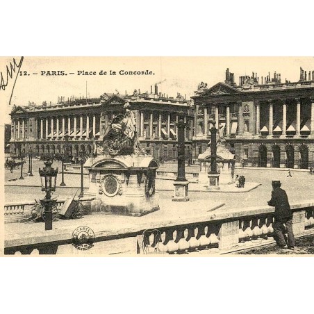 Reproduction de carte ancienne Paris Place de la Concorde Collection Cartes d'Autrefois