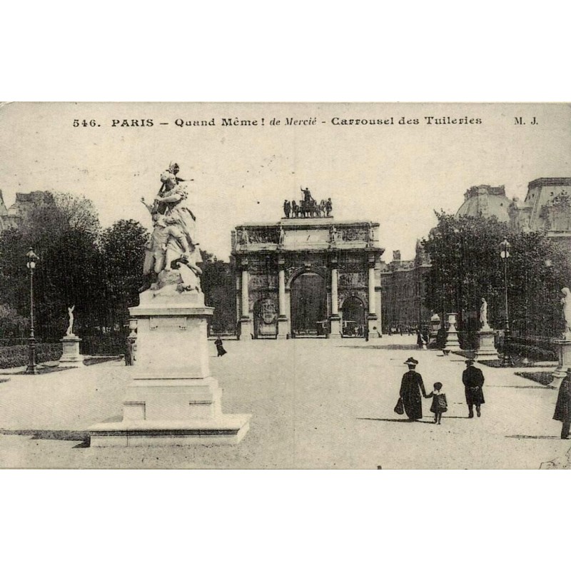 Reproduction de carte ancienne Paris Quand Même de Mercier Carrousel des Tuileries Collection Cartes d'Autrefois