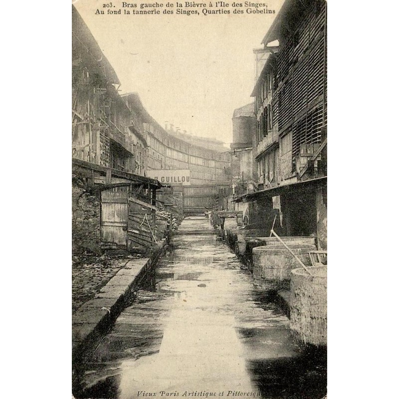 Reproduction de carte ancienne Bras de la Bièvre Île des Singes Paris Collection Cartes d'Autrefois