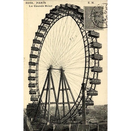 Reproduction de carte postale ancienne Collection Cartes d'Autrefois Paris La Grande Roue Exposition universelle 1900