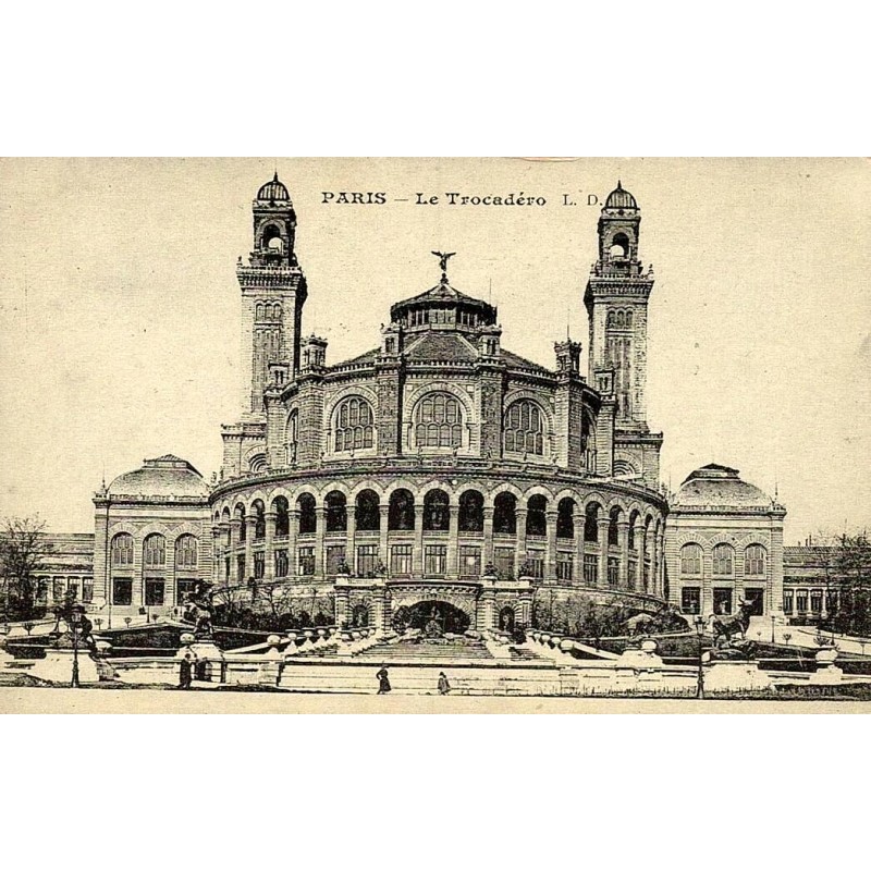 Reproduction de carte postale ancienne Collection Cartes d'Autrefois Paris Le Trocadéro vue historique