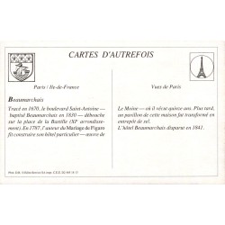 Paris - Reproduction Carte Ancienne Statue de Beaumarchais