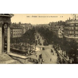 Reproduction de carte postale ancienne Collection Cartes d'Autrefois Paris Boulevard de la Madeleine vue historique