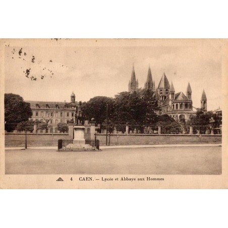 Carte postale ancienne du Lycée et de l’Abbaye aux Hommes à Caen Normandie