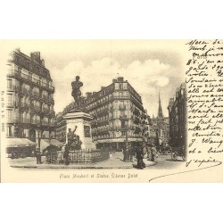 Reproduction de carte postale ancienne Collection Cartes d'Autrefois Paris Place Maubert statue Étienne Dolet