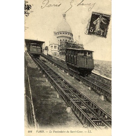 Reproduction de carte postale ancienne Collection Cartes d'Autrefois Paris funiculaire du Sacré-Cœur Montmartre