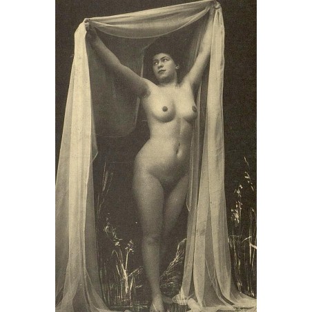 Reproduction de carte postale ancienne Collection Cartes d'Autrefois Nu au Voile illustration artistique ancienne