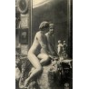 Reproduction de carte postale ancienne Collection Cartes d'Autrefois Nu au Miroir illustration artistique ancienne
