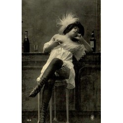 Reproduction de carte postale ancienne Collection Cartes d'Autrefois La Tentation illustration artistique Belle Époque