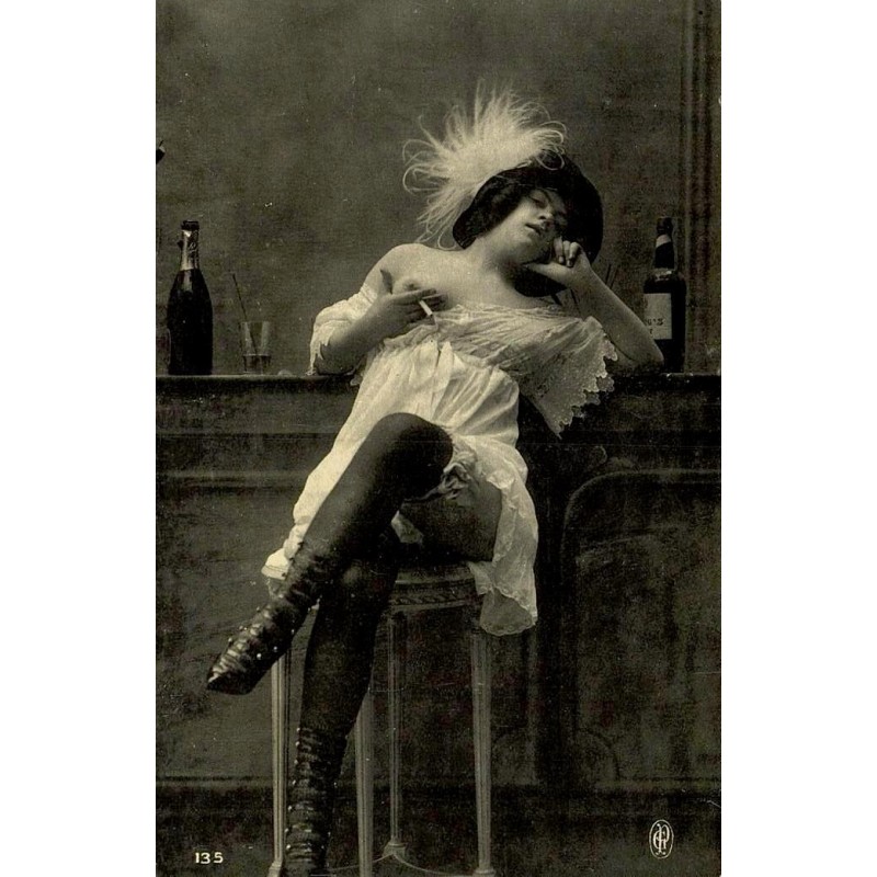 Reproduction de carte postale ancienne Collection Cartes d'Autrefois La Tentation illustration artistique Belle Époque