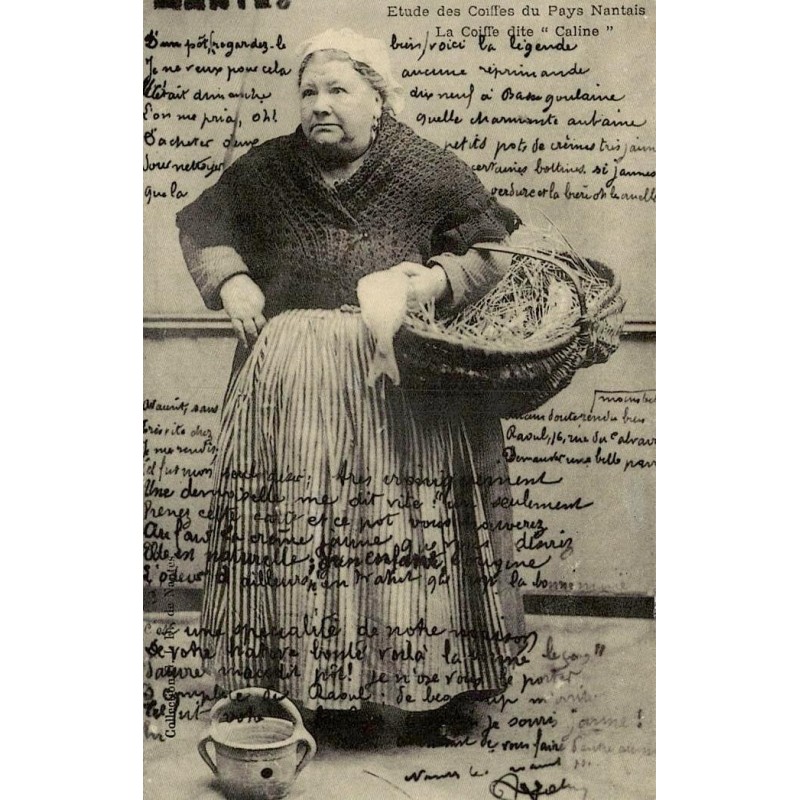 Reproduction de carte postale ancienne Collection Cartes d'Autrefois coiffe dite Câline Pays nantais Loire-Atlantique