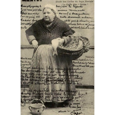Reproduction de carte postale ancienne Collection Cartes d'Autrefois coiffe dite Câline Pays nantais Loire-Atlantique