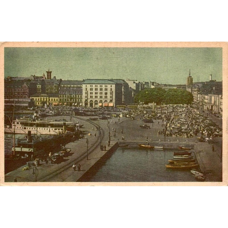Reproduction de carte postale ancienne Collection Cartes d'Autrefois Helsinki The Market Place Kauppatori Finlande