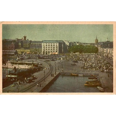 Reproduction de carte postale ancienne Collection Cartes d'Autrefois Helsinki The Market Place Kauppatori Finlande