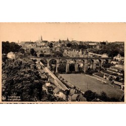 Carte postale ancienne Luxembourg vue générale panoramique de la capitale et de ses vallées historiques