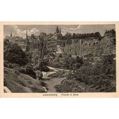 Carte postale ancienne Luxembourg vallée de l’Alzette et rocher du Bock