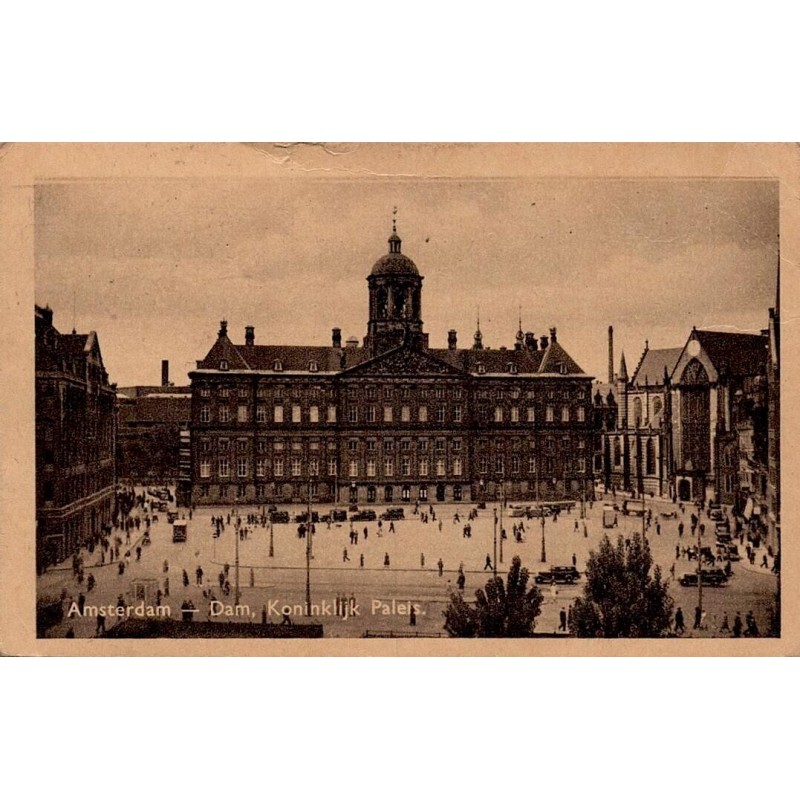 Carte postale ancienne Amsterdam Dam et Koninklijk Paleis
