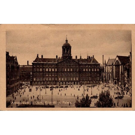 Carte postale ancienne Amsterdam Dam et Koninklijk Paleis