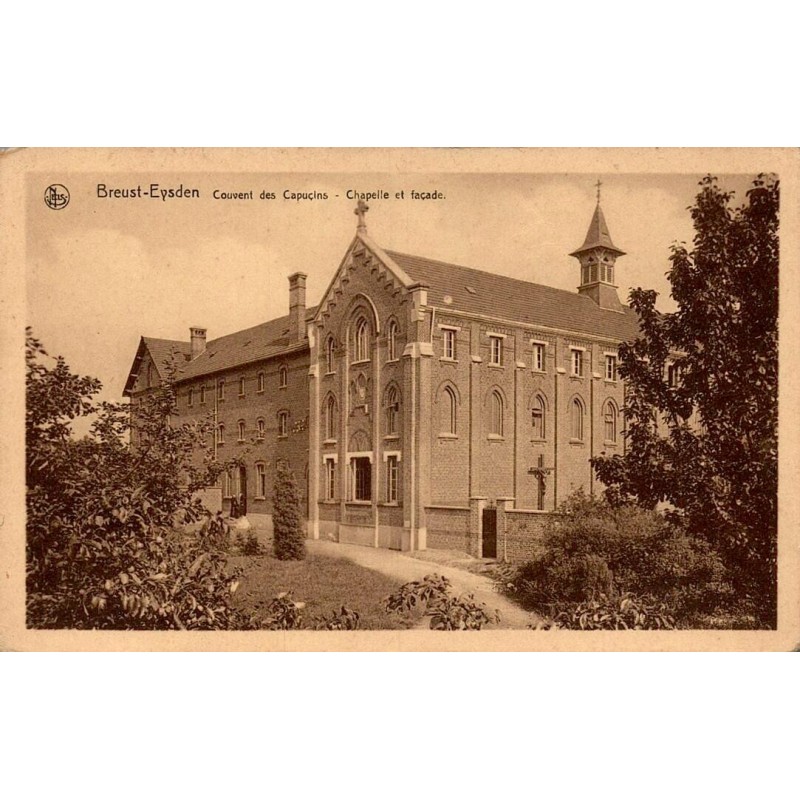 Carte postale ancienne Breust Eysden couvent des Capucins chapelle façade