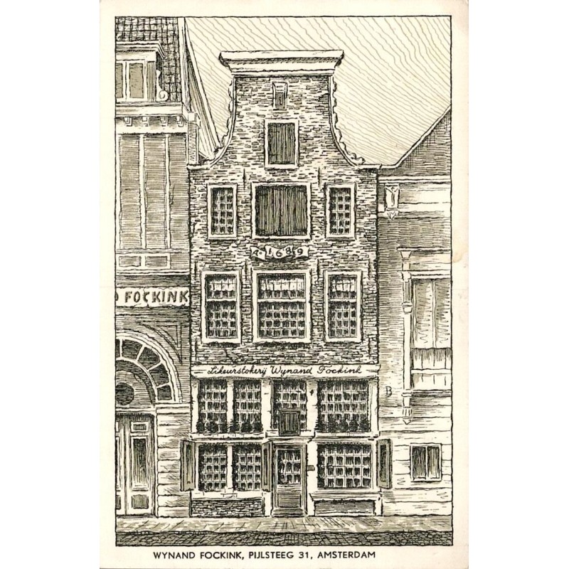 Carte postale Wynand Fockink Pijlsteeg 31 Amsterdam ancienne distillerie hollandaise
