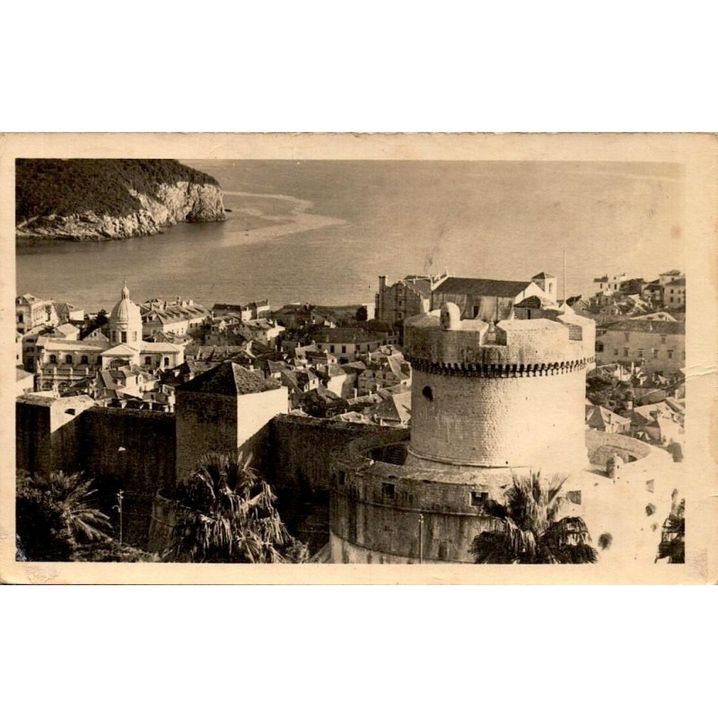 Carte postale Dubrovnik vue générale panorama ville fortifiée Adriatique RVJ FOTO Zagreb